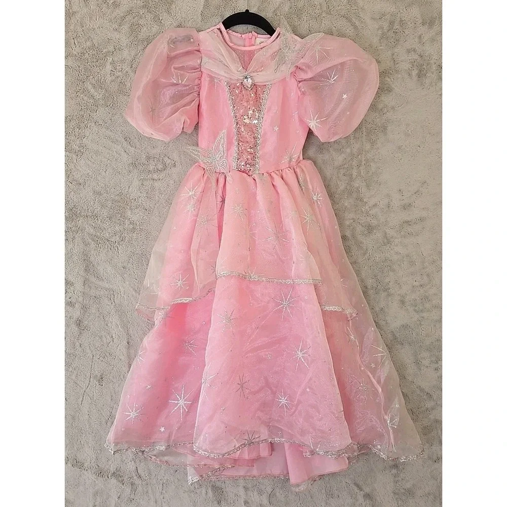 WIZARD OF OZ Glenda The Good Witch Medium Girls M 8/10 Costume New Halloween